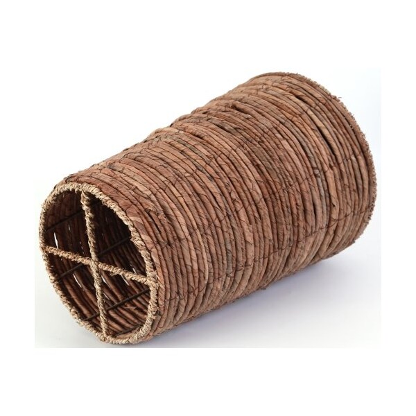 Vintiquewise Banana Rope Wicker Indoor Planter Pot with Metal Pot Insert, Large - QI003632.L