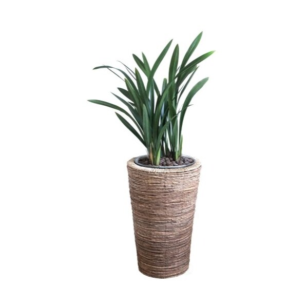 Vintiquewise Banana Rope Wicker Indoor Planter Pot with Metal Pot Insert, Large - QI003632.L