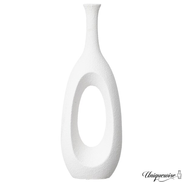 Uniquewise 36-Inch Frosted White Fiberglass Tall Floor Vase - Decorative Vase for Modern Home Decor - QI004677.M