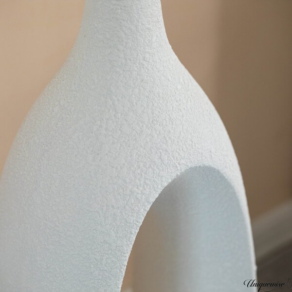 Uniquewise 36-Inch Frosted White Fiberglass Tall Floor Vase - Decorative Vase for Modern Home Decor - QI004677.M