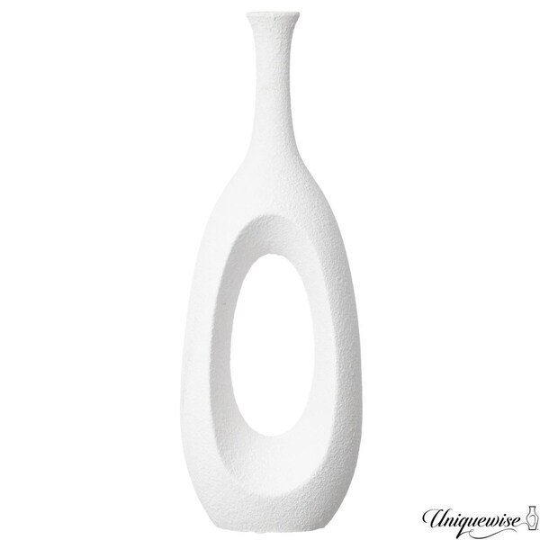 Uniquewise 30-Inch Frosted White Fiberglass Tall Floor Vase - Decorative Vase for Modern Home Decor - QI004677.S