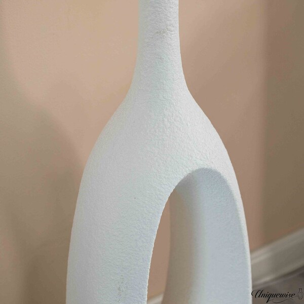 Uniquewise 30-Inch Frosted White Fiberglass Tall Floor Vase - Decorative Vase for Modern Home Decor - QI004677.S