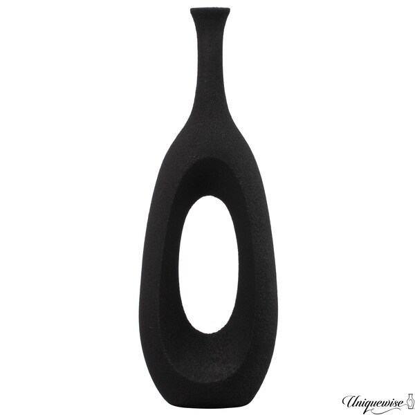 Uniquewise 36-Inch Frosted Black Fiberglass Tall Floor Vase - Decorative Vase for Modern Home Decor - QI004676.M