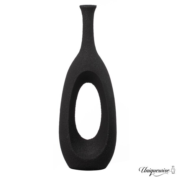 Uniquewise 30-Inch Frosted Black Fiberglass Tall Floor Vase - Decorative Vase for Modern Home Decor - QI004676.S