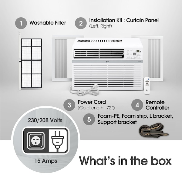 Lg 18,000 BTU 230V Window Air Conditioner - LW1824RD