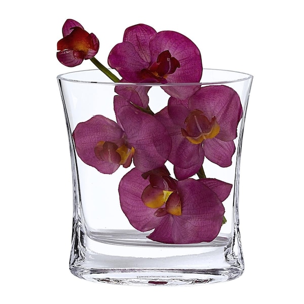 Homeroots 8 in. Mouth Blown Large Glass Pocket Vase - 375890