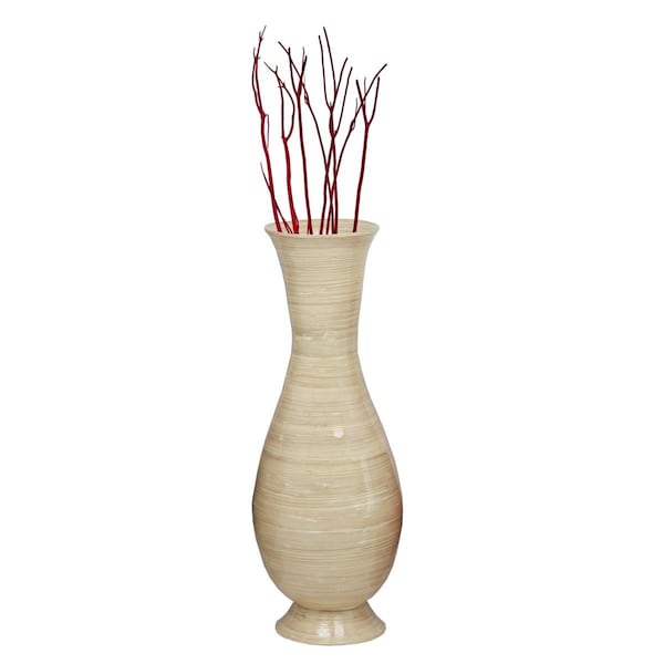 Colocar 37.4 x 13.8 x 13.8 in. Tall Modern Handmade Bamboo Floor Vase, Natural - CO3164211