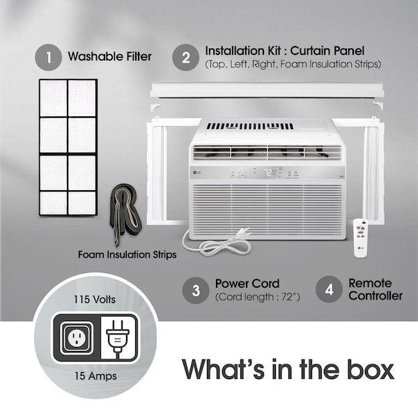 Lg 8,000 BTU Window Air Conditioner with Remote, 115V - LW8024R