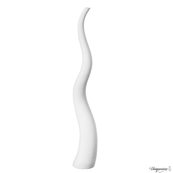 Uniquewise 51in Tall Animal Horn Shape Floor Vase: Elegant Ceramic White Accent for Entryway, Dining, or - QI004040.W.M