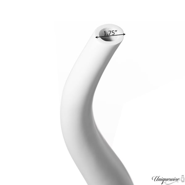 Uniquewise 51in Tall Animal Horn Shape Floor Vase: Elegant Ceramic White Accent for Entryway, Dining, or - QI004040.W.M