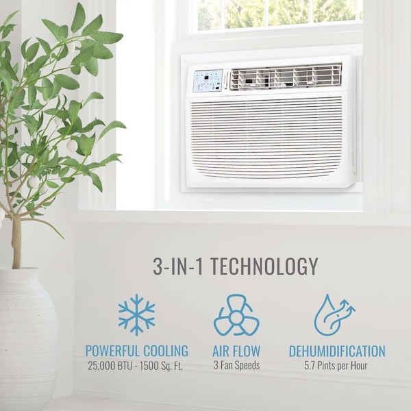 Keystone 25,000 BTU 230V Window/Wall AC with "Follow Me" LCD Remote Control - KSTAW25C