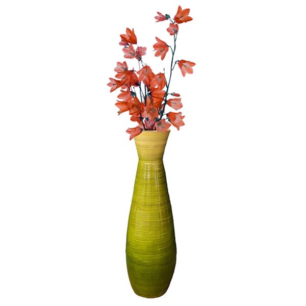 Colocar 28 x 9 in. Tall Bamboo Floor Vase, Glossy Green - CO3164244