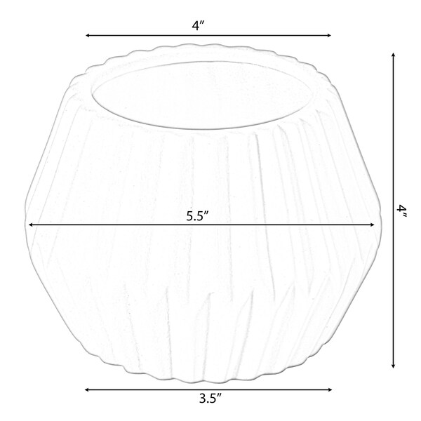 Uniquewise Contemporary White Ceramic Unique Geometric Shaped Table Vase Flower Holder - QI004370.LN
