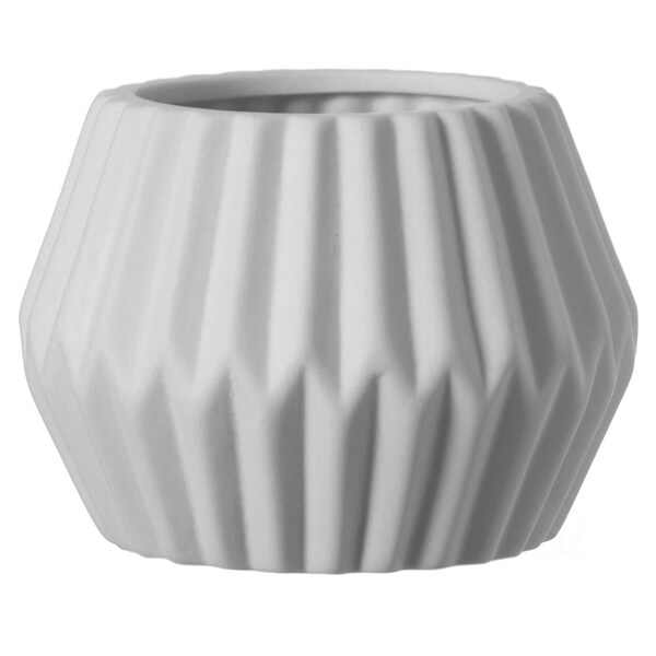 Uniquewise Contemporary White Ceramic Unique Geometric Shaped Table Vase Flower Holder - QI004370.LN