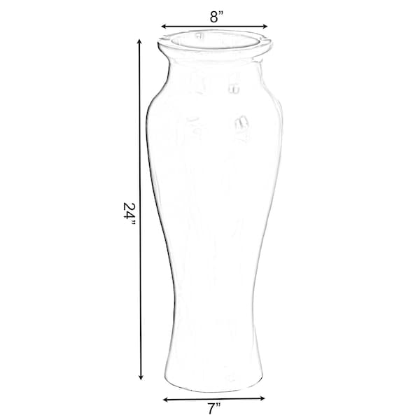 Uniquewise Handcrafted 24-Inch Modern White Unique Trumpet Floor Vase - Ideal for Home Decoration, Tall Floor Vases for Entryway, Living Room, and Office,  - QI004086