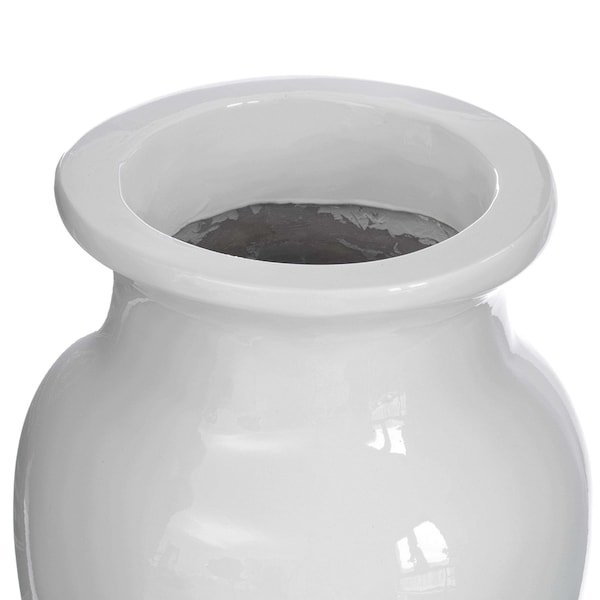 Uniquewise Handcrafted 24-Inch Modern White Unique Trumpet Floor Vase - Ideal for Home Decoration, Tall Floor Vases for Entryway, Living Room, and Office,  - QI004086