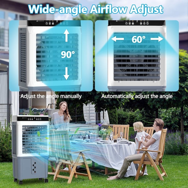 Edendirect 3500 CFM 3-Speed Portable Evaporative Cooler for 300 sq. ft. with Timer - IR-JH-370Y