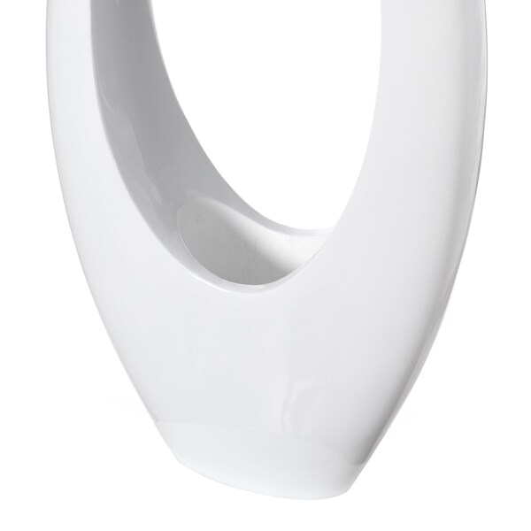 Uniquewise Modern Decorative White Oval Centerpiece Vase Wedding Flower Stand Holder, 40 inch - QI004192