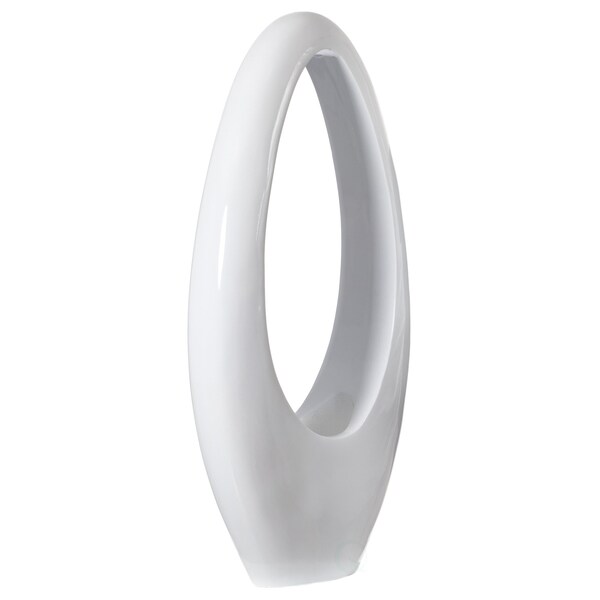 Uniquewise Modern Decorative White Oval Centerpiece Vase Wedding Flower Stand Holder, 40 inch - QI004192
