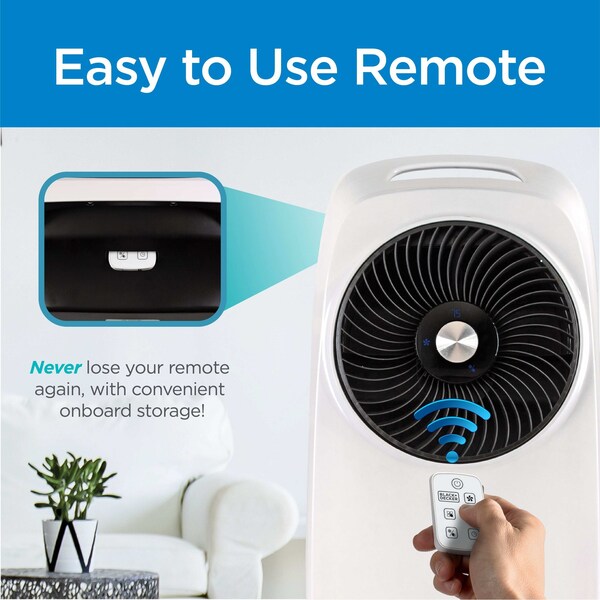 Black & Decker Evaporative Air Cooler, Portable Air Cooling Fan with 2-Gallon Water Tank - BEAC75