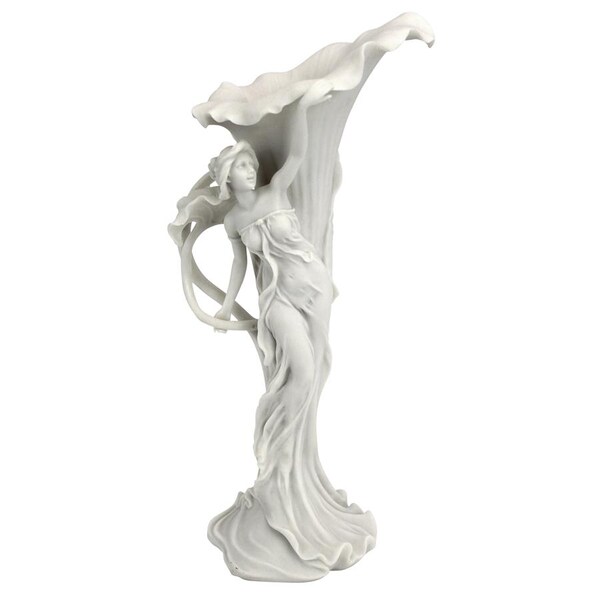 Design Toscano Calla Lilly Maiden Art Nouveau Marble Resin Sculptural Vase - WU10215