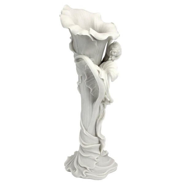 Design Toscano Calla Lilly Maiden Art Nouveau Marble Resin Sculptural Vase - WU10215