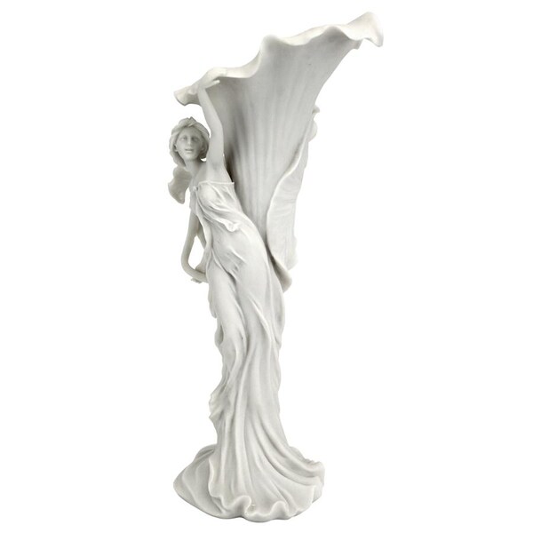Design Toscano Calla Lilly Maiden Art Nouveau Marble Resin Sculptural Vase - WU10215