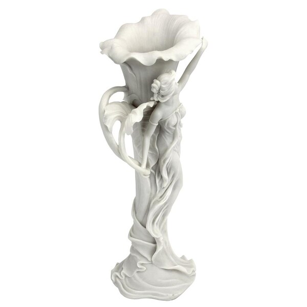 Design Toscano Calla Lilly Maiden Art Nouveau Marble Resin Sculptural Vase - WU10215
