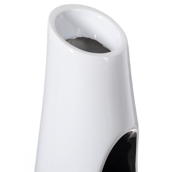 Uniquewise Modern Unique White Floor Flower Vase with Black Interior, for Living, Entryway or Dining, 43 inch - QI004193