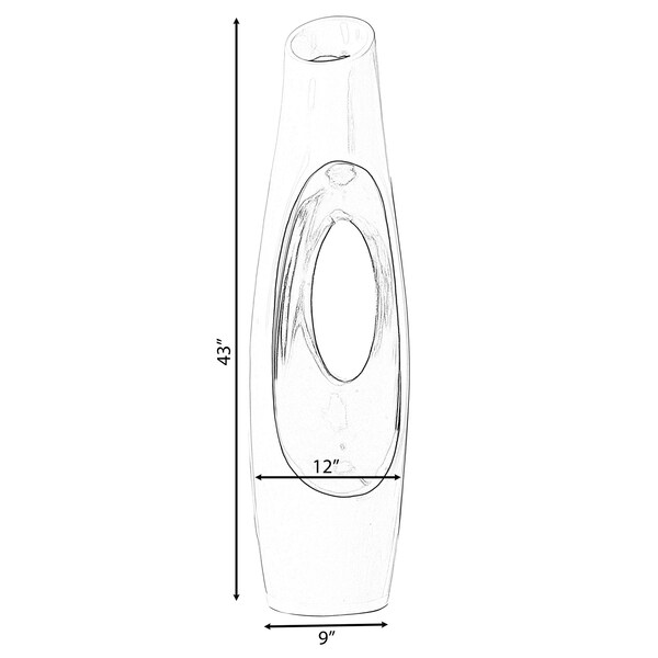 Uniquewise Modern Unique White Floor Flower Vase with Black Interior, for Living, Entryway or Dining, 43 inch - QI004193