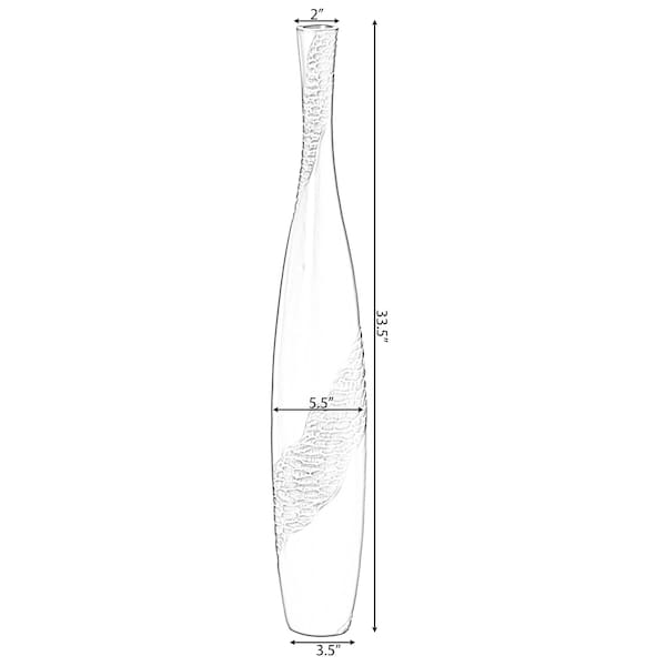 Uniquewise Contemporary Bottle Shape Decorative Floor Vase, Brown with Cobbled Stone Pattern, 33.5 Inch - QI004178.M