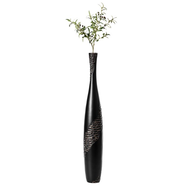 Uniquewise Contemporary Bottle Shape Decorative Floor Vase, Brown with Cobbled Stone Pattern, 33.5 Inch - QI004178.M