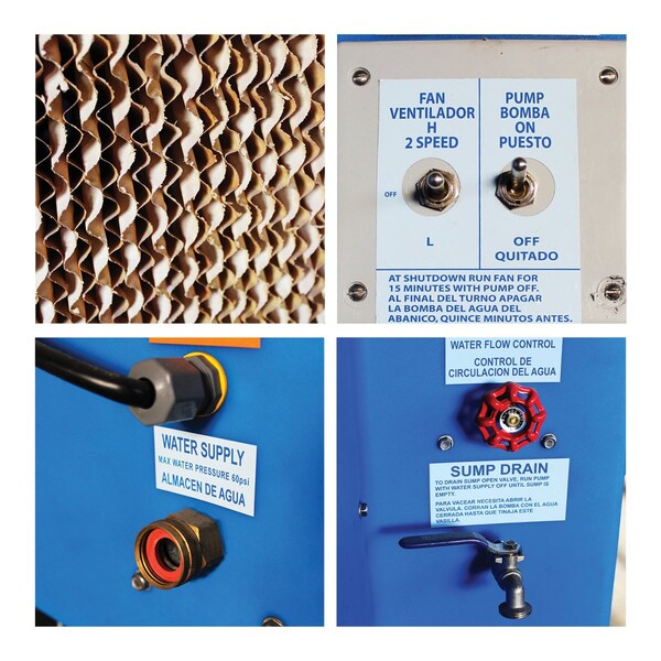 Maxx Air Evap Cooler, Evaporative Cooler, Swamp Cooler 11,300 / 17,600 CFM, 3,600 sq. ft., Belt - EC48B2