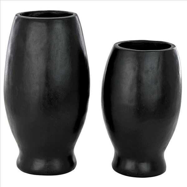 Design Toscano Contemporary Cubist African Mask Sculptural Vase Set - QL10089