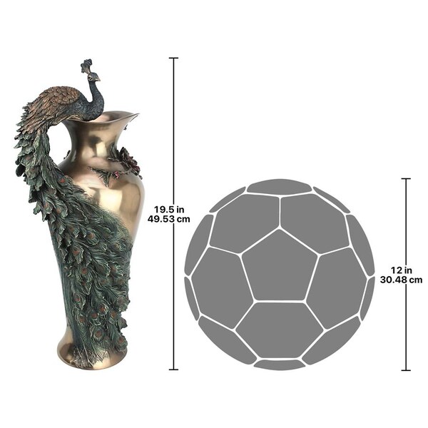 Design Toscano Peacock Centerpiece Sculptural Vase - WU10505