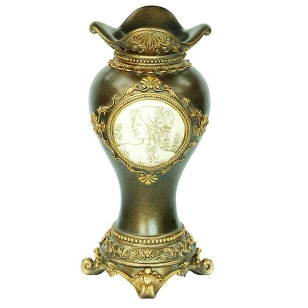 Ore Furniture Ore Furniture K-4192V 16.25 in. Handcrafted Bronze Decorative Vase - K-4192V