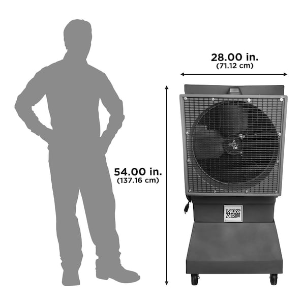 Maxx Air Evap Cooler, Evaporative Cooler, Swamp Cooler 5,500 CFM, 1/4 HP, Direct, 18" Blade Dia. - EC18DVS
