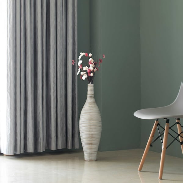 Uniquewise Modern Decorative Bottle Shape White Floor Vase Ribbed Design, 24 Inch - QI004177.S