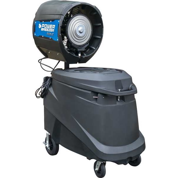 Power Breezer Portable Misting Cooler at 10 ft. 22 mph; at 20 ft. 14 mph; at 40 ft. 7 mph, 85 gal, Direct Drive - PB4BASE