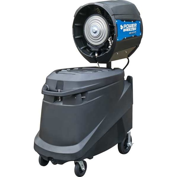 Power Breezer Portable Misting Cooler at 10 ft. 22 mph; at 20 ft. 14 mph; at 40 ft. 7 mph, 85 gal, Direct Drive - PB4BASE