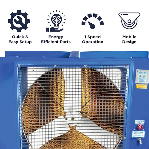 Maxx Air Evap Cooler, Evaporative Cooler, Swamp Cooler 9,700 CFM, 1/2 HP, Direct, 36" Blade Dia. - EC36D1