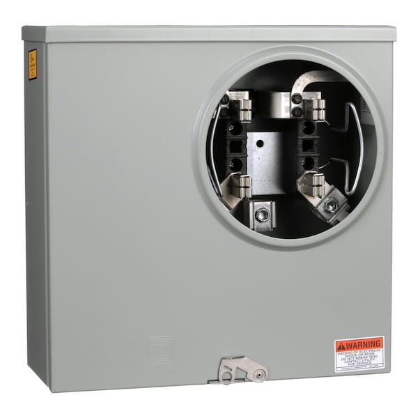 Square D Individual meter socket, ringless socket, horn bypass, 4 jaws no release, UG, 200 A, up to 600 VAC single phase 3W - UHTRS223A