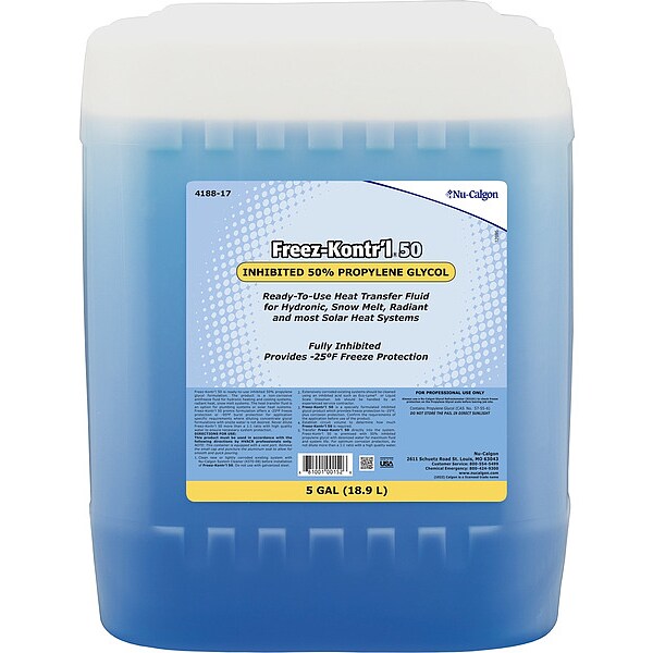 Nu-Calgon Freeze Protectant, Blue, 5 gal, Pail - 4188-17