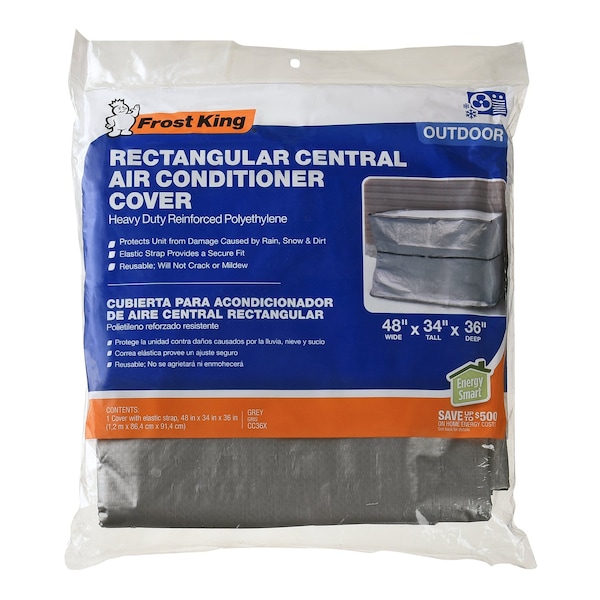 Frost King Frost King 34 in. H X 48 in. W Rectangle Outdoor Central Air Conditioner Cover - CC36XH