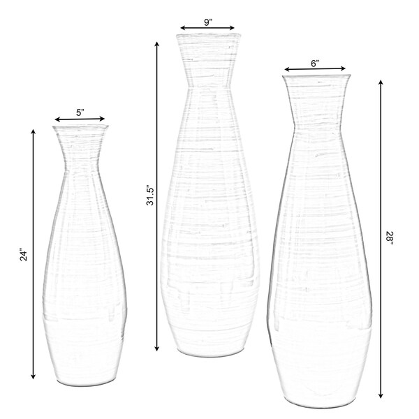 Uniquewise Classic Bamboo Floor Vase Handmade, For Dining, Living Room, Entryway, PK 3 - QI003242.3