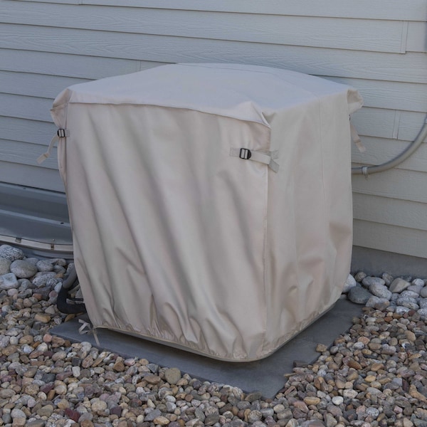 Modern Leisure Chalet Square Air Conditioner Cover, 36 in. Square x 3 in. H, Beige - 3039