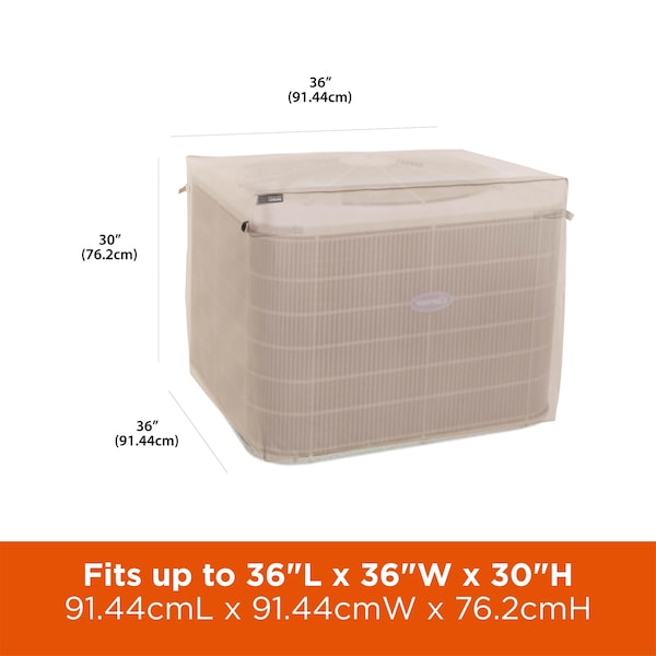 Modern Leisure Chalet Square Air Conditioner Cover, 36 in. Square x 3 in. H, Beige - 3039