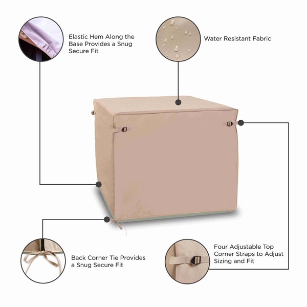 Modern Leisure Chalet Square Air Conditioner Cover, 36 in. Square x 3 in. H, Beige - 3039