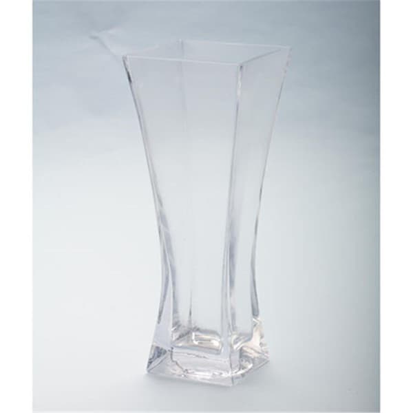 Standalone 10 x 4 x 4 in. Flared Square Glass Vase; Clear - ST991128