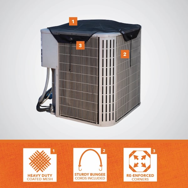 Modern Leisure Basics Universal Air Conditioner Cover, Mesh Topper, 36 in. Square, Black - 3123